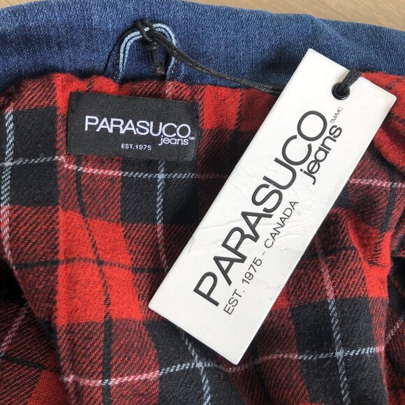 Parasuco Jeans Button Down Medium Wash Flannel Lined Denim Jacket Size S NWT - Picture 11 of 14